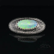 Revolving video of estate 14 karat white gold opal combination pendant/slide necklace