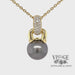 Revolving video of 18 karat yellow gold Tahitian pearl enhancer pendant with pave' set diamonds