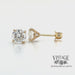 Revolving video of 14 karat yellow gold 1.5 carat total weight lab grown round diamond pierced stud earrings