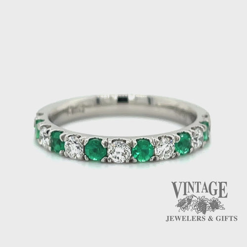Emerald and diamond pave platinum ring video