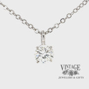 .95 carat Natural diamond 14kw gold solitaire pendant video