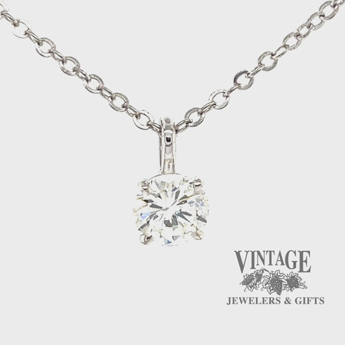 .95 carat Natural diamond 14kw gold solitaire pendant video