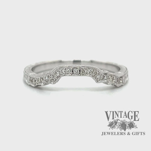 Diamond 14kw gold hand engraved ring band video