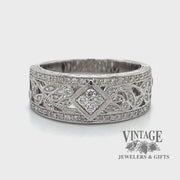 Diamond scroll 14kw gold ring video