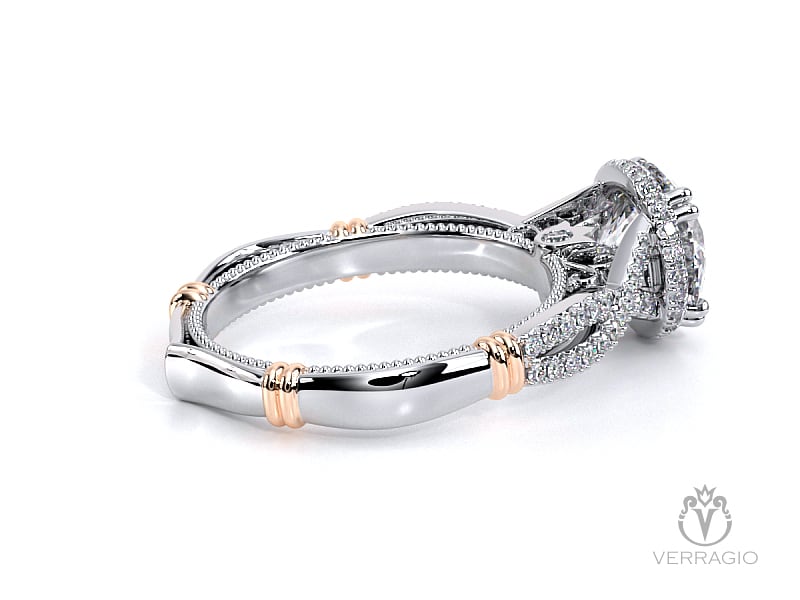 14kw and rose gold designer diamond ring by Verragio