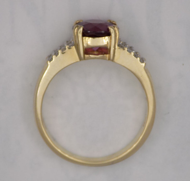 Grape garnet and diamond ring