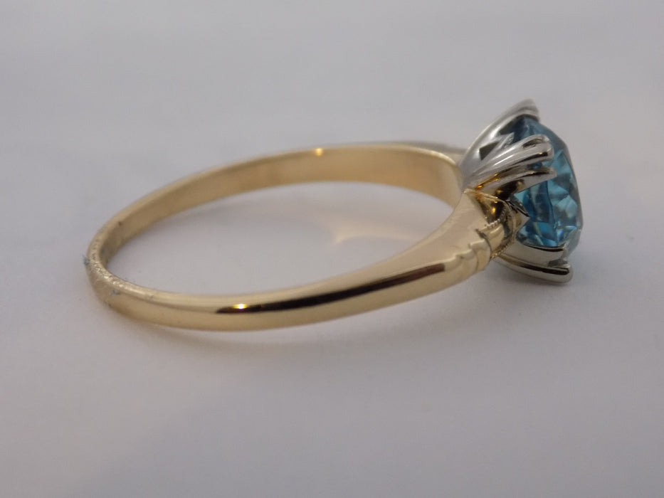 platinum Blue zircon diamond ring