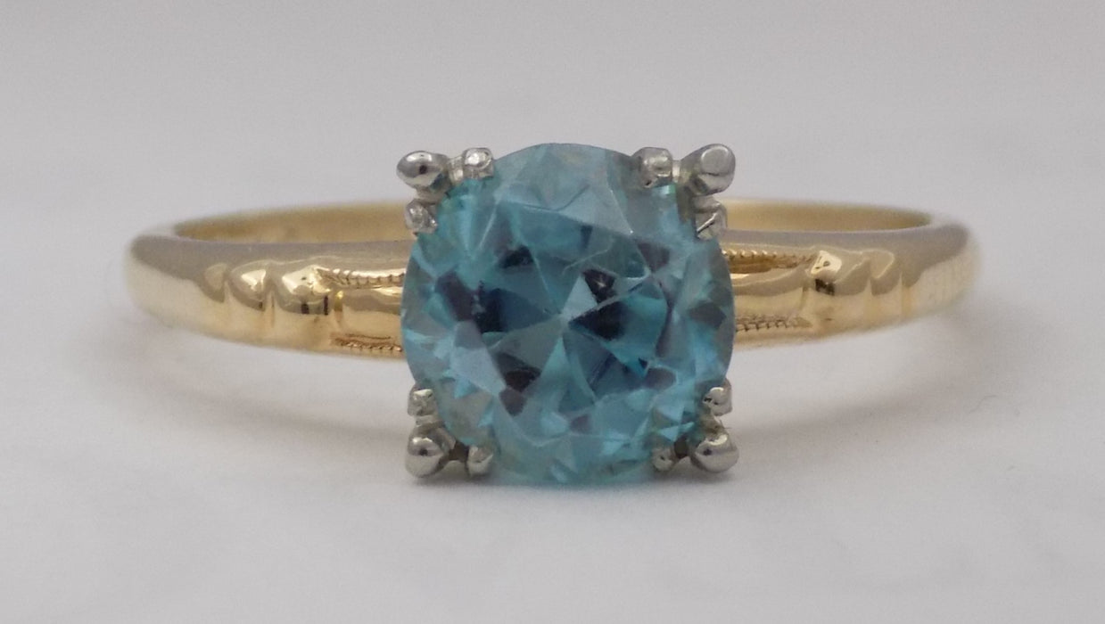 platinum Blue zircon diamond ring