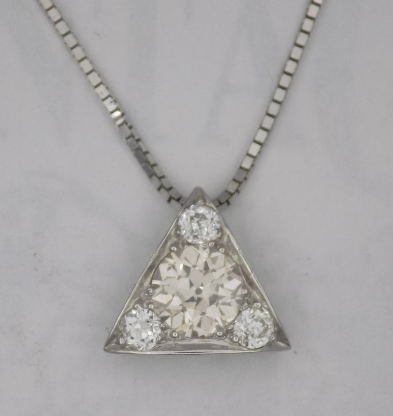 Triangular shaped vintage diamond pendant