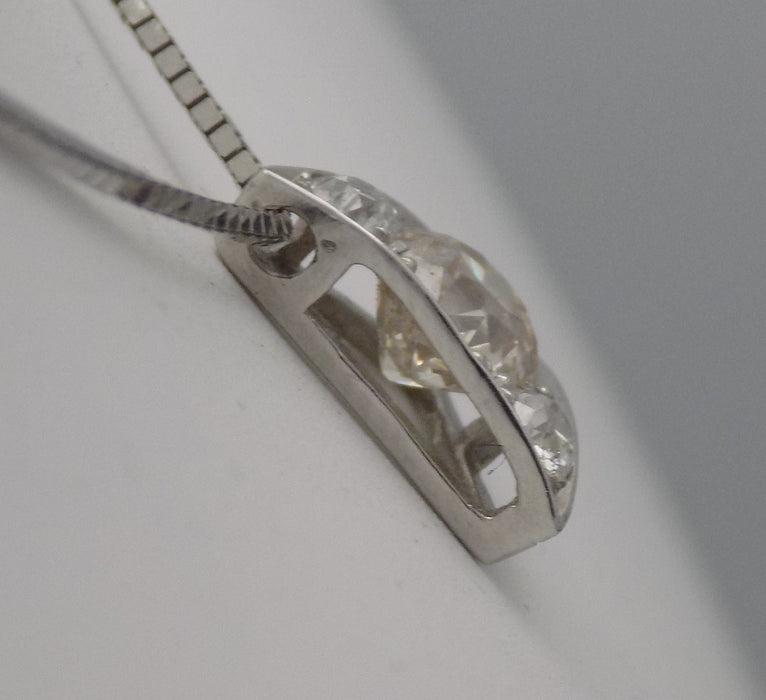 Triangular shaped vintage diamond pendant