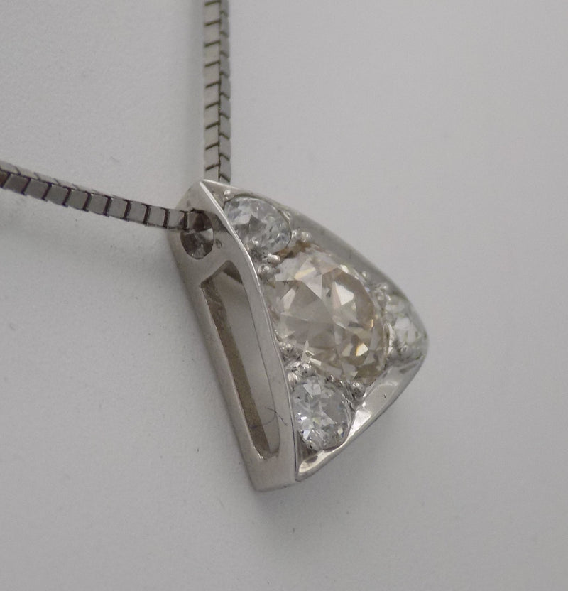 Triangular shaped vintage diamond pendant