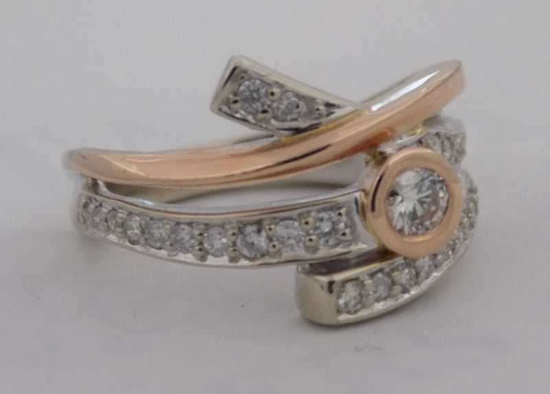 Diamond bypass style ring