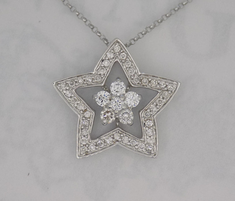 White gold and diamond star pendant