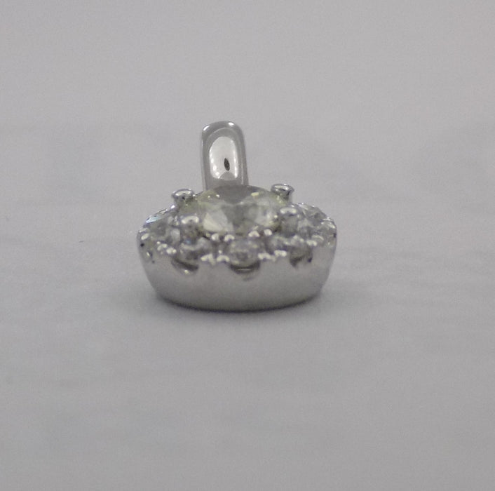 .30 ct 14k white gold diamond cluster pendant.