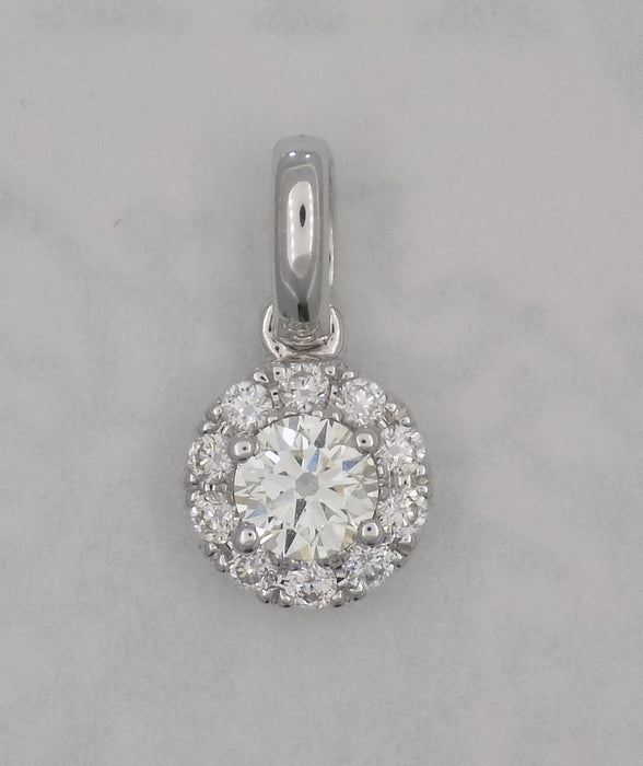 .30 ct 14k white gold diamond cluster pendant.