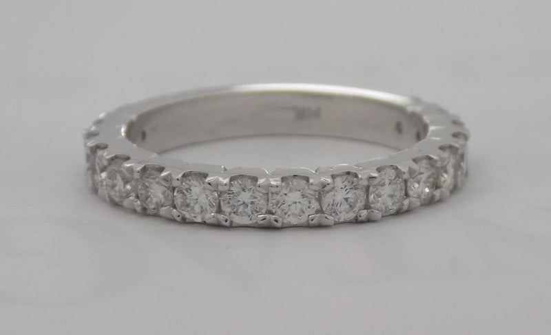 14 karat white gold 1.02 carat diamond band
