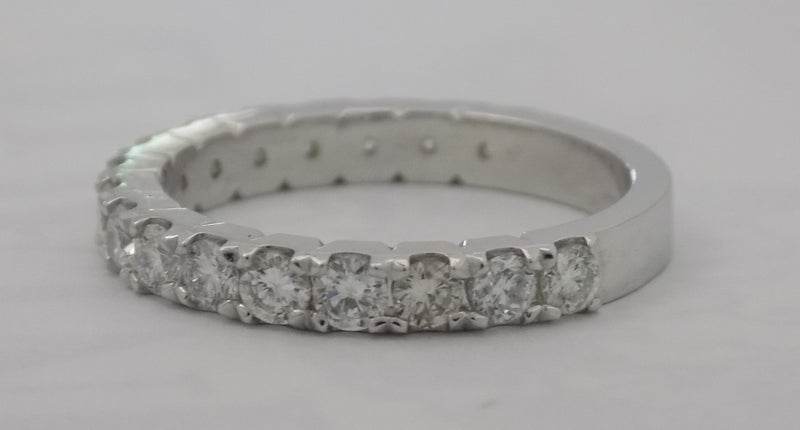 14 karat white gold 1.02 carat diamond band