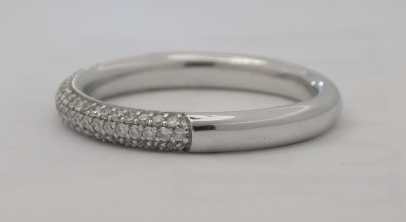 White gold diamond pave band