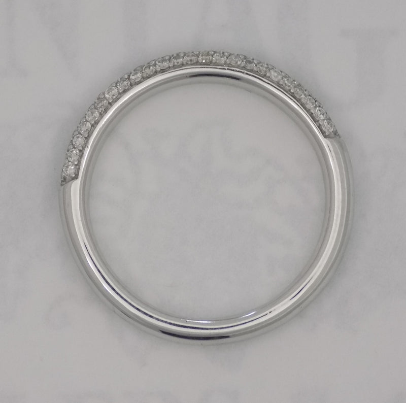 White gold diamond pave band