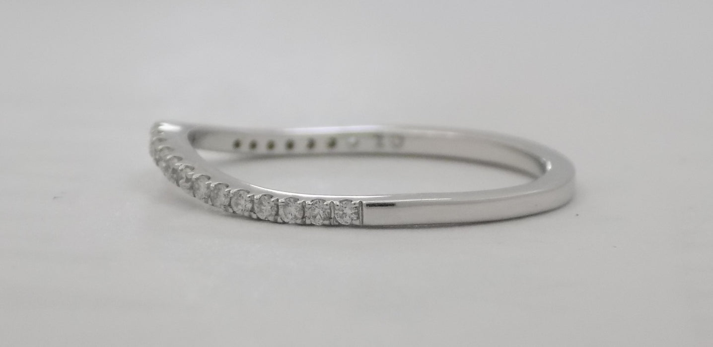 White gold curved diamond band