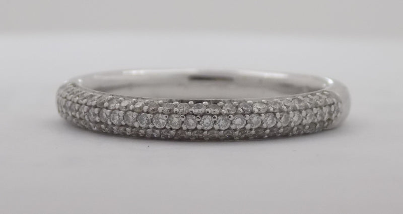 White gold diamond pave band