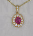 18 karat yellow gold 1.01ct Pink sapphire and diamond pendant