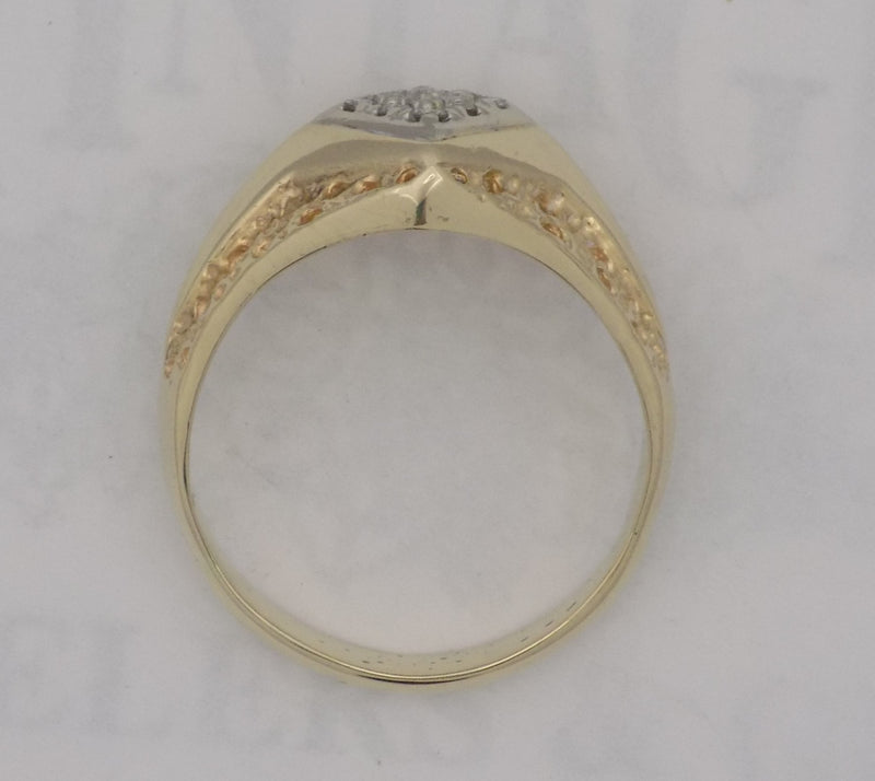 Yellow gold diamond shaped cluster ring