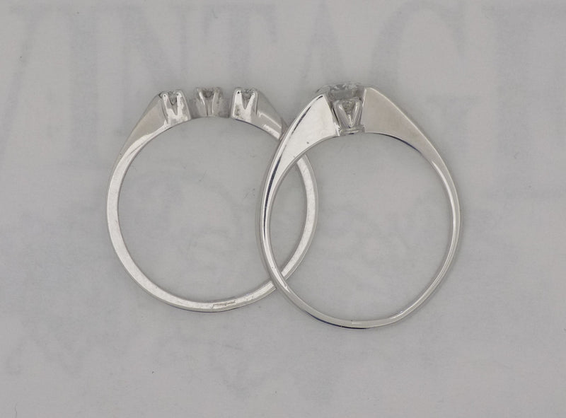 White gold 5 diamond wedding set