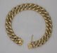 14 karat yellow gold estate heavy curb link bracelet, from top