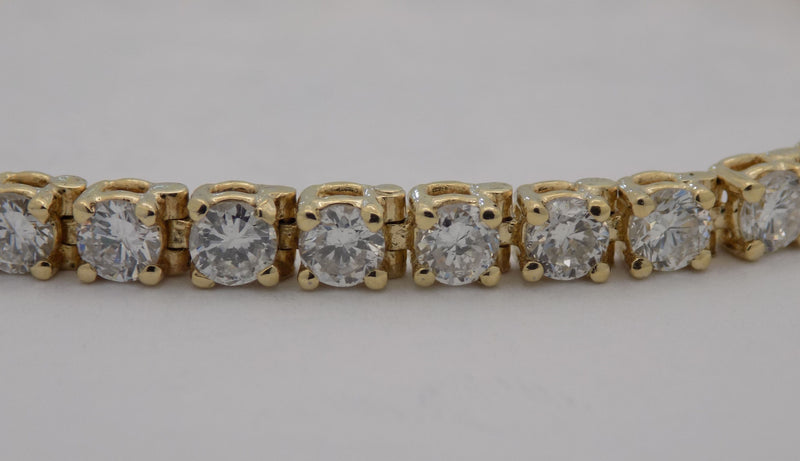 7.0 Carat 14k gold diamond tennis bracelet