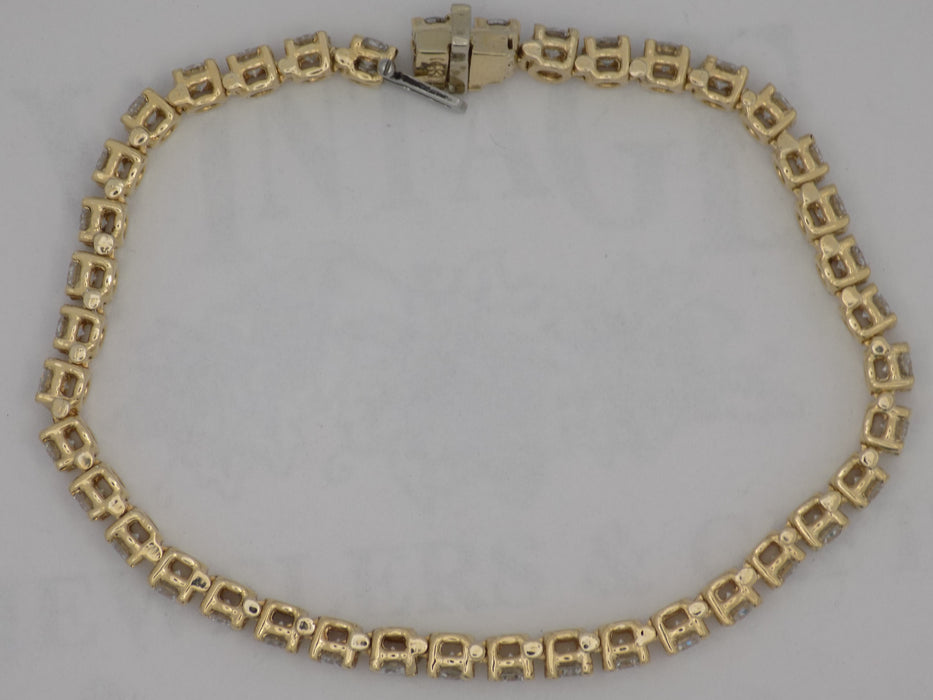 7.0 Carat 14k gold diamond tennis bracelet