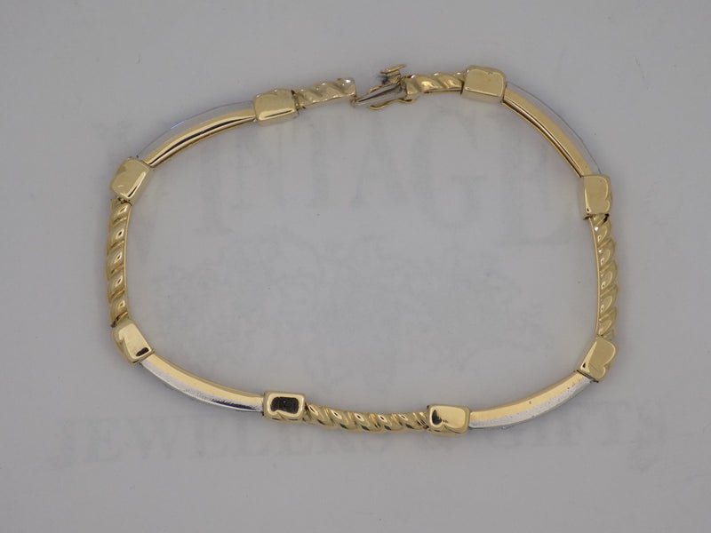 Estate two-tone diamond link bracelet