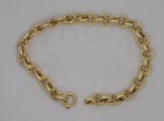 18 karat estate yellow gold fancy rolo style link bracelet