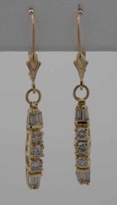 Yellow gold diamond drop earrings