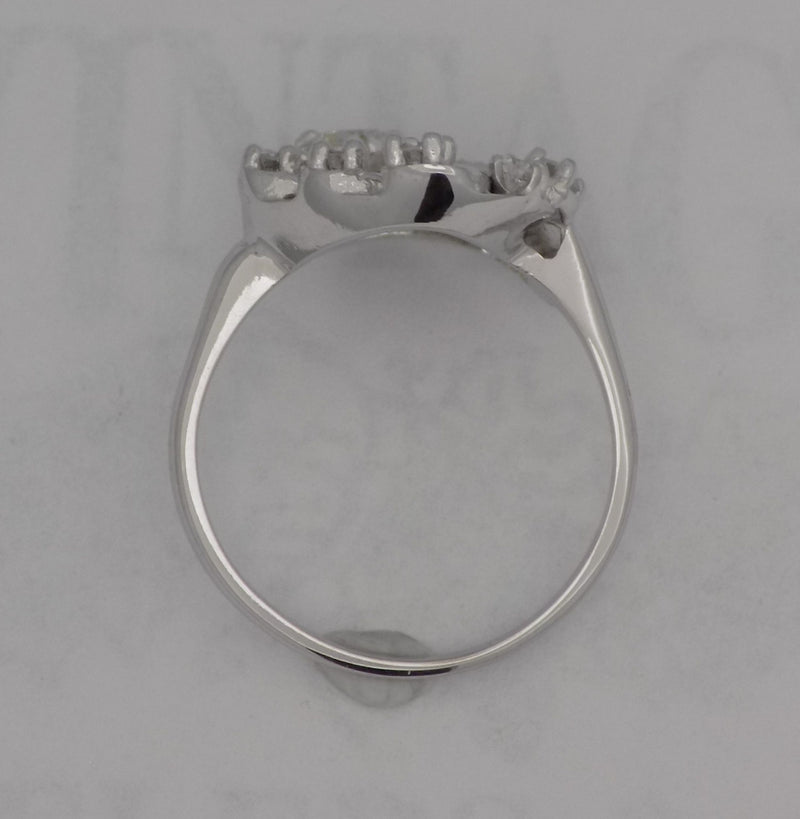 White gold estate diamond cluster ring