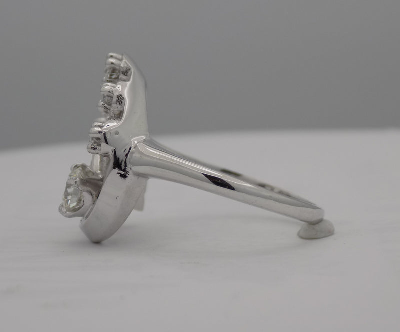 White gold estate diamond cluster ring