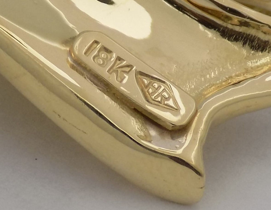 Herbert Rosenthal 18ky gold and diamond bow pin.