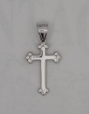 14 karat white gold small budded cross 
