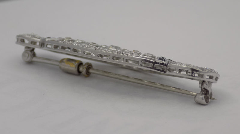 Edwardian platinum diamond and sapphire pin