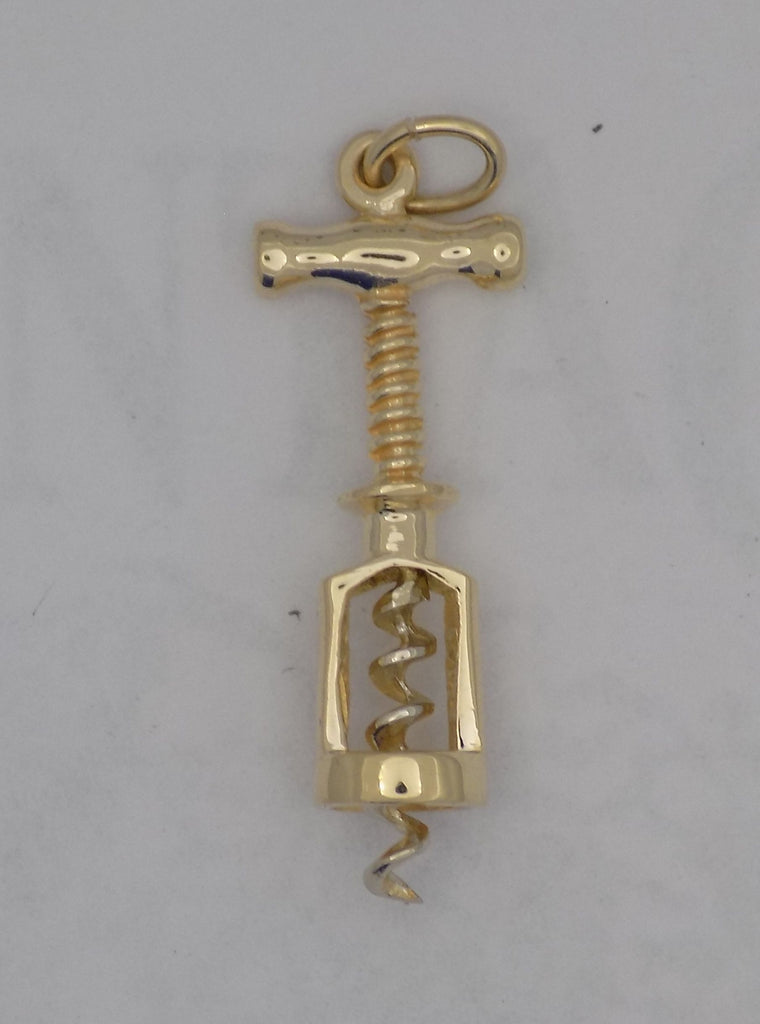 Vintage 14K Gold 3D Mechanical Corkscrew Can & Bottle Opener Charm - Ruby  Lane