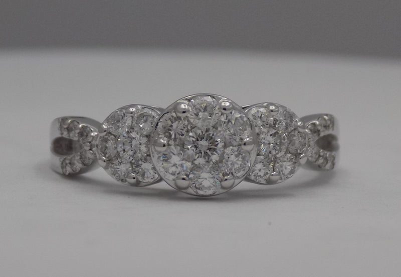 White Gold diamond cluster ring.