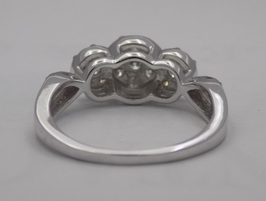 White Gold diamond cluster ring.
