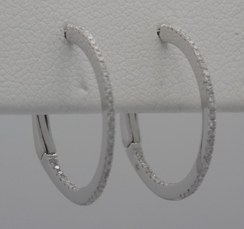 .72ctw diamond hoop earrings 14kw gold