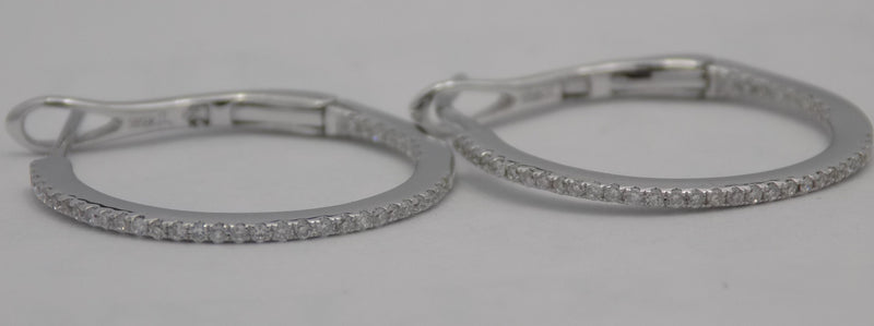 .72ctw diamond hoop earrings 14kw gold