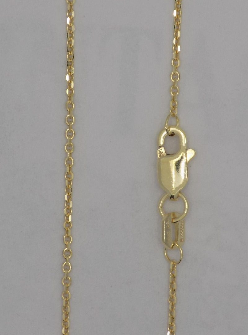 14k yellow gold 16" .95 mm solid diamond cut cable chain with lobster clasp