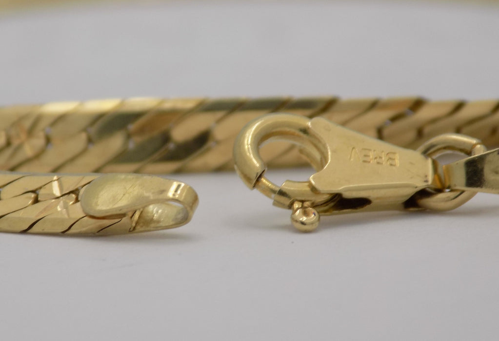 15.5" yellow gold herringbone chain