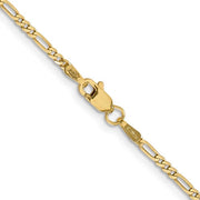 18" 1.8mm 14 karat yellow gold Flat Figaro Chain