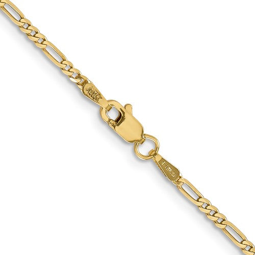 18" 1.8mm 14 karat yellow gold Flat Figaro Chain