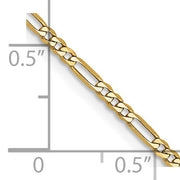 18" 1.8mm 14 karat yellow gold Flat Figaro Chain