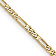 18" 1.8mm 14 karat yellow gold Flat Figaro Chain